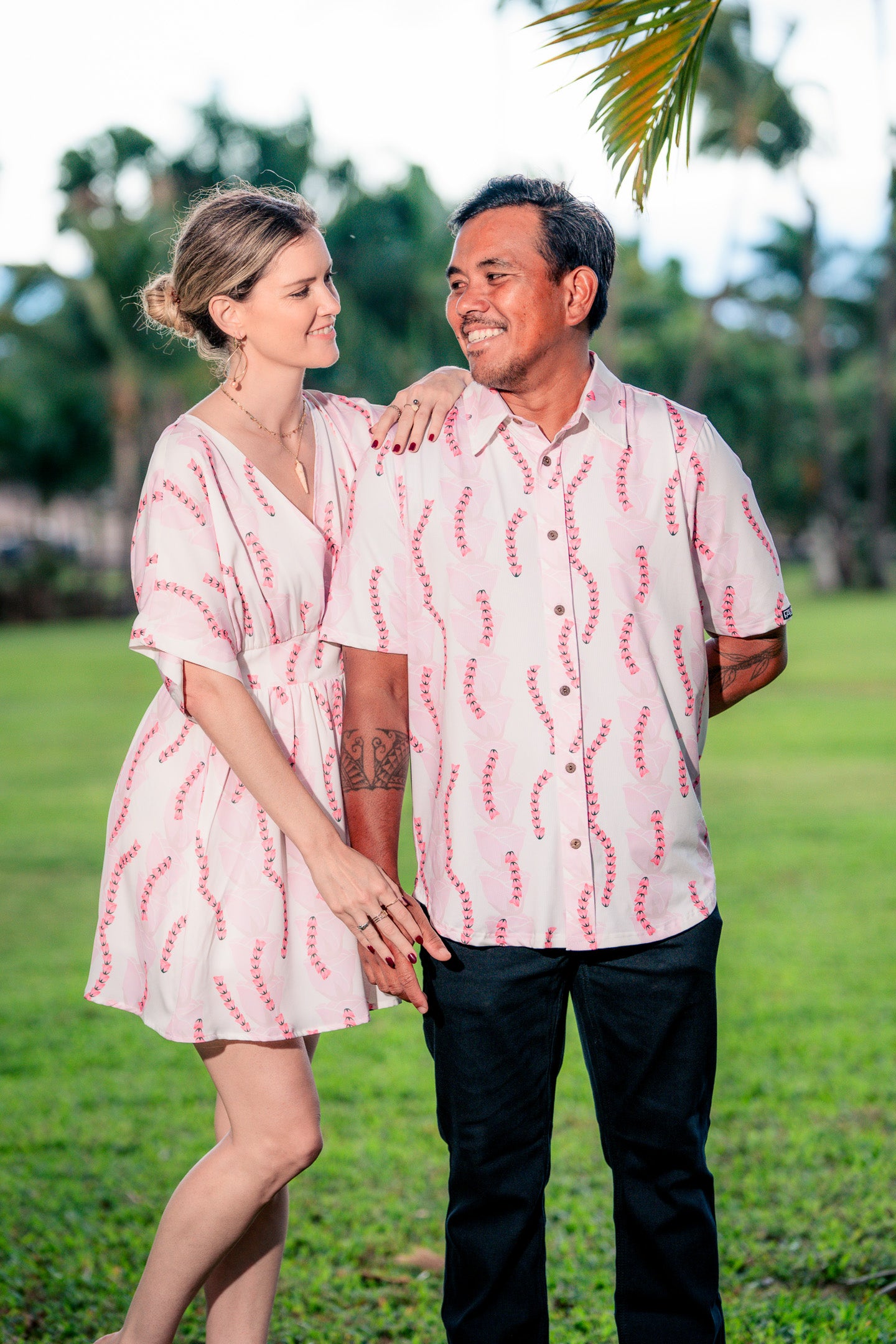 White Lokelani Aloha Shirt