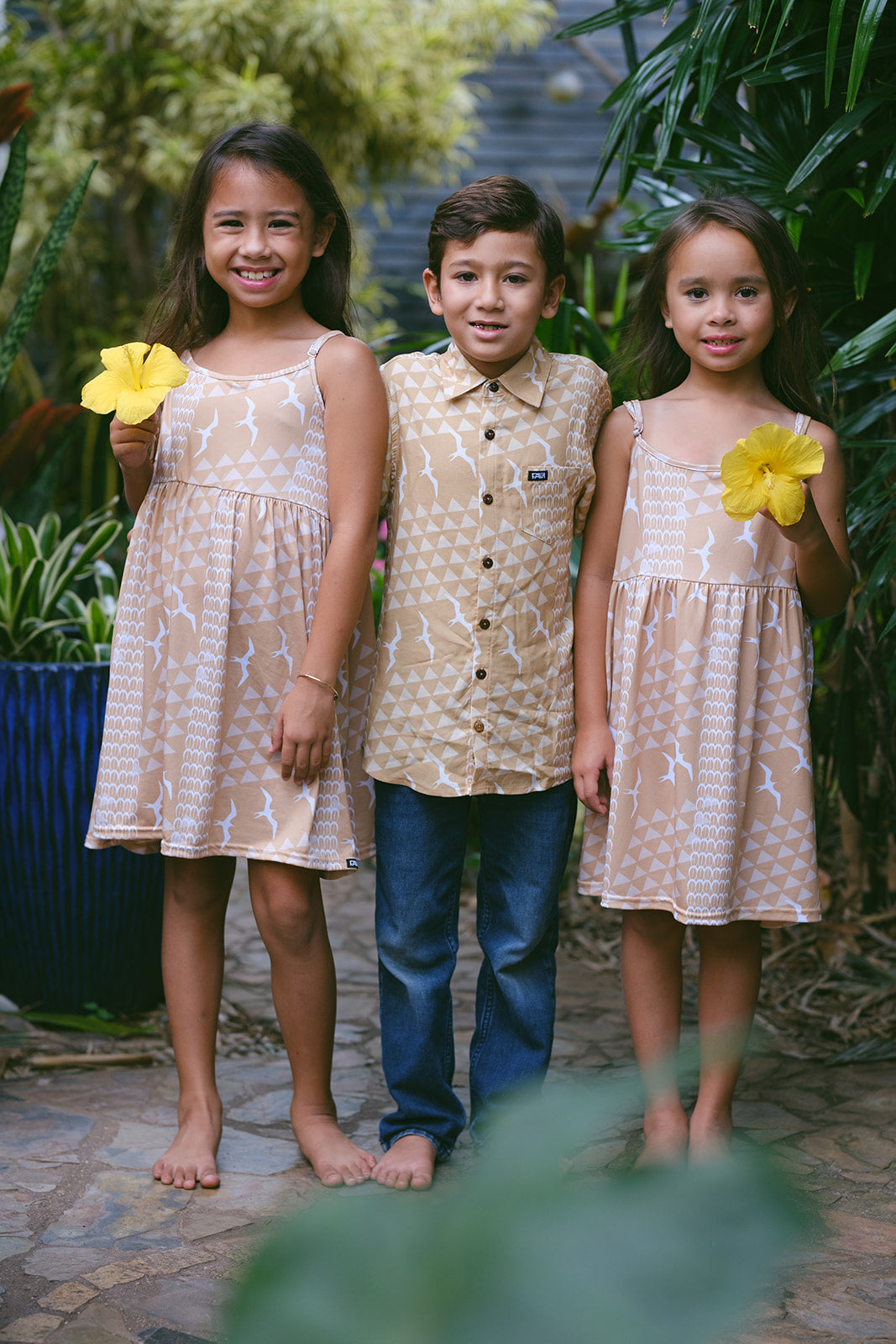 Beige Iwa Keiki Aloha Shirt