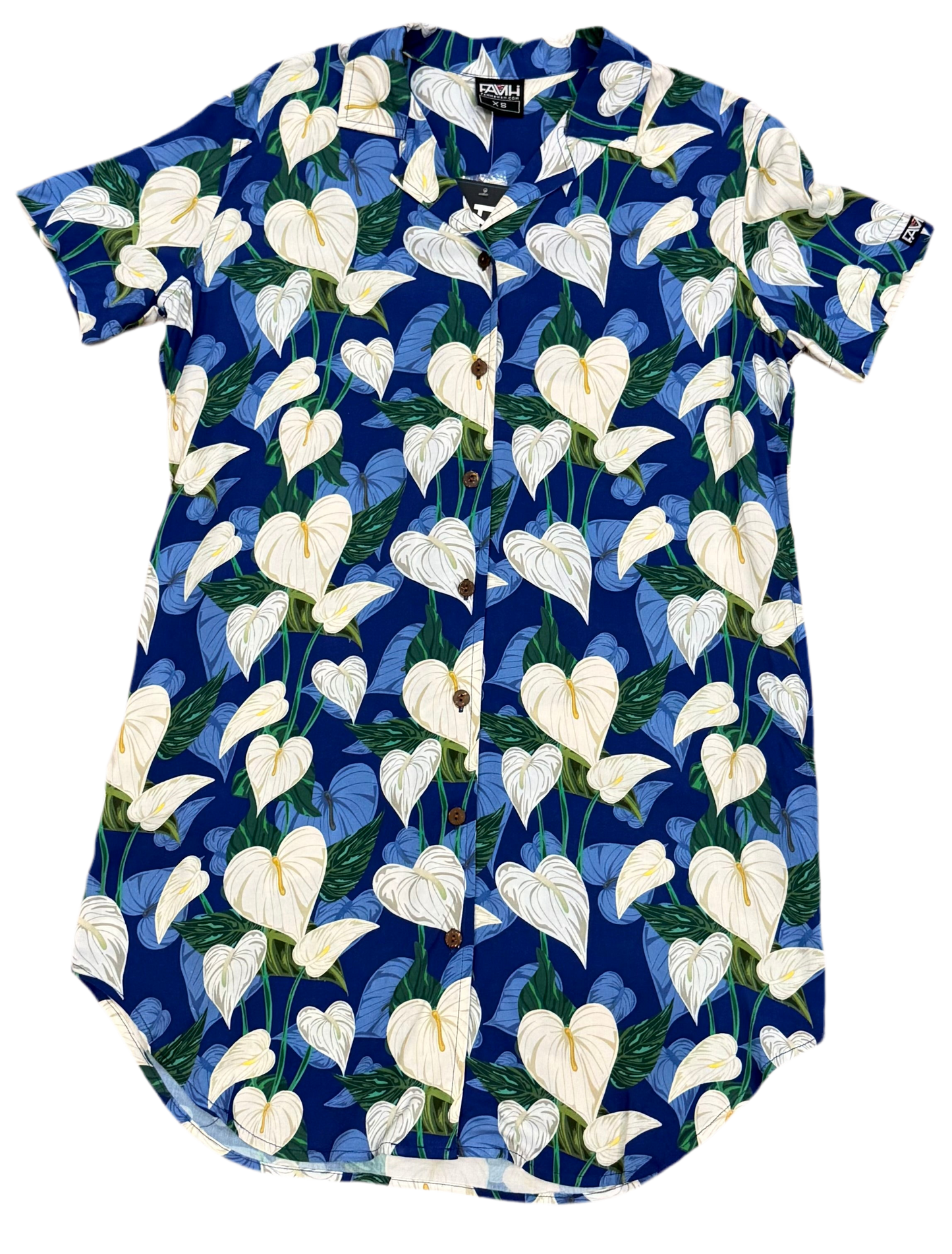 Blue Anthurium Dress Shirt