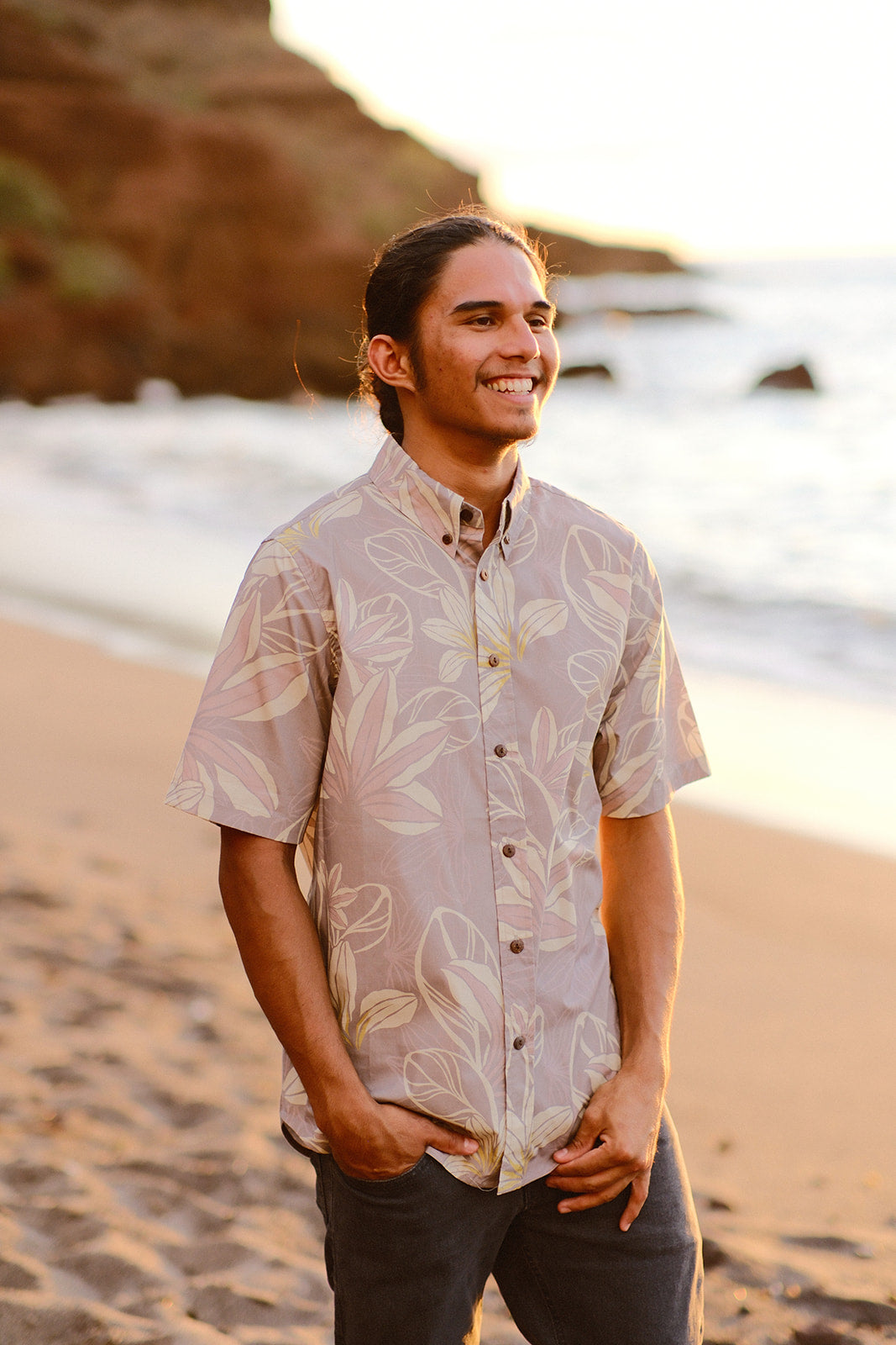 Lavender Naupaka Aloha Shirt