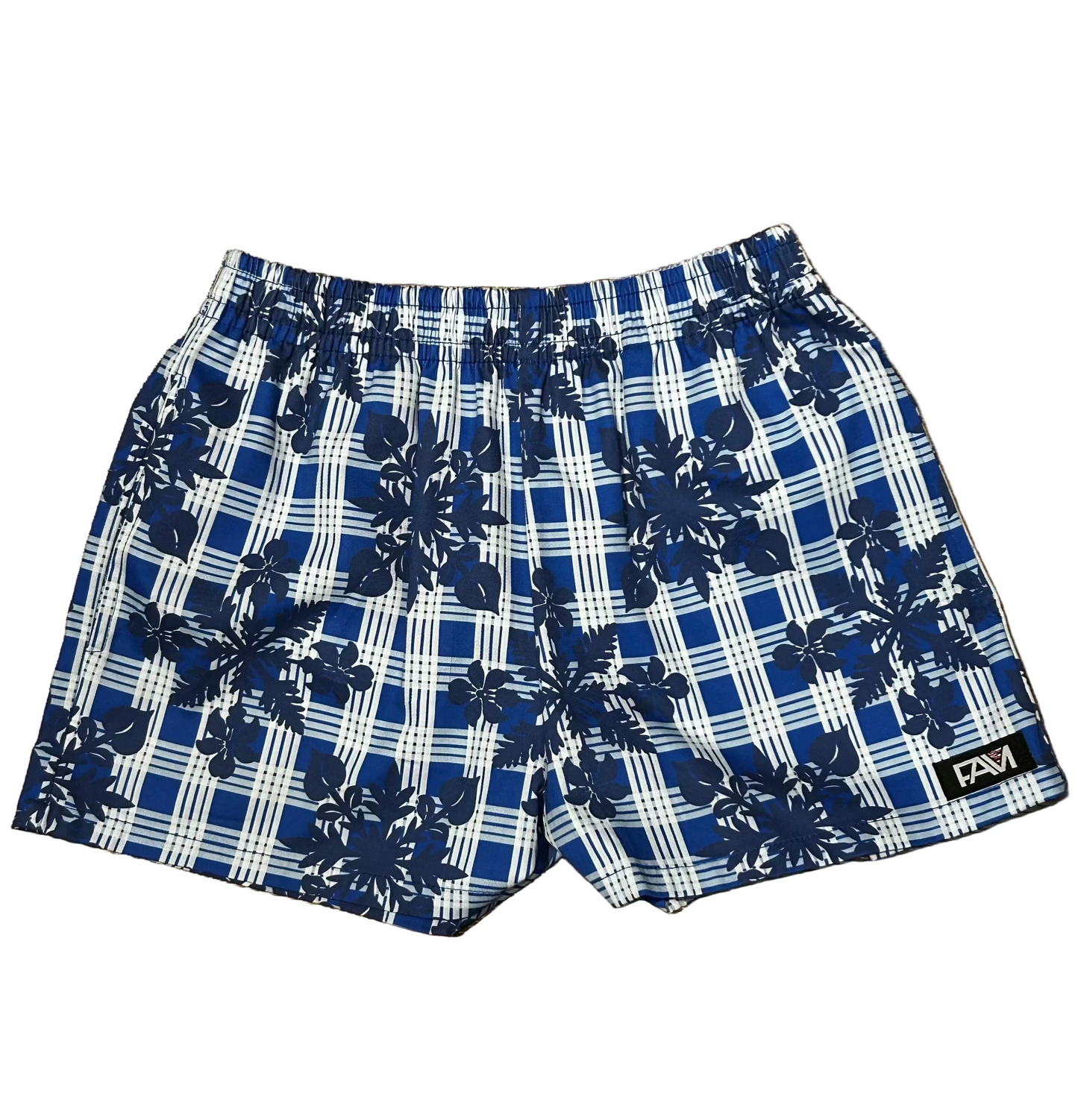 Blue Palaka Quilt Shorts