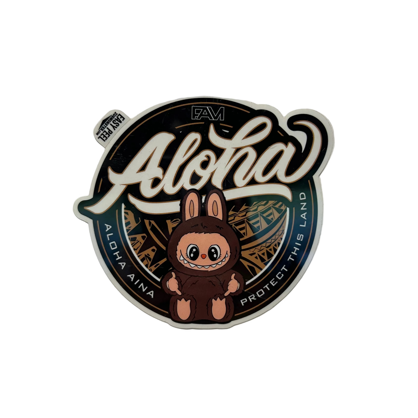 FAM Circle Brown Monster 3.5” Sticker