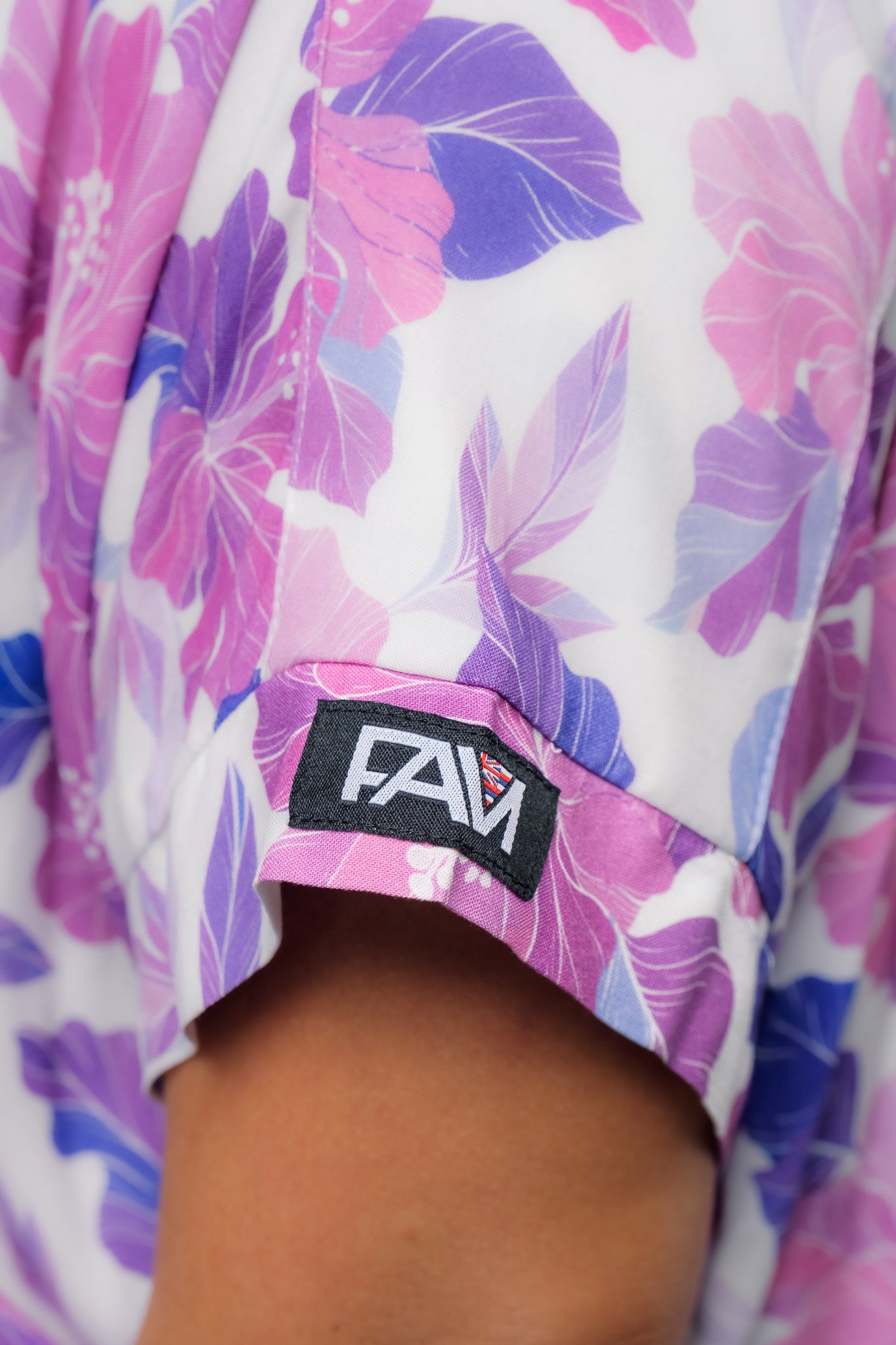 Retro Lavender Hibiscus Oversized Blouse