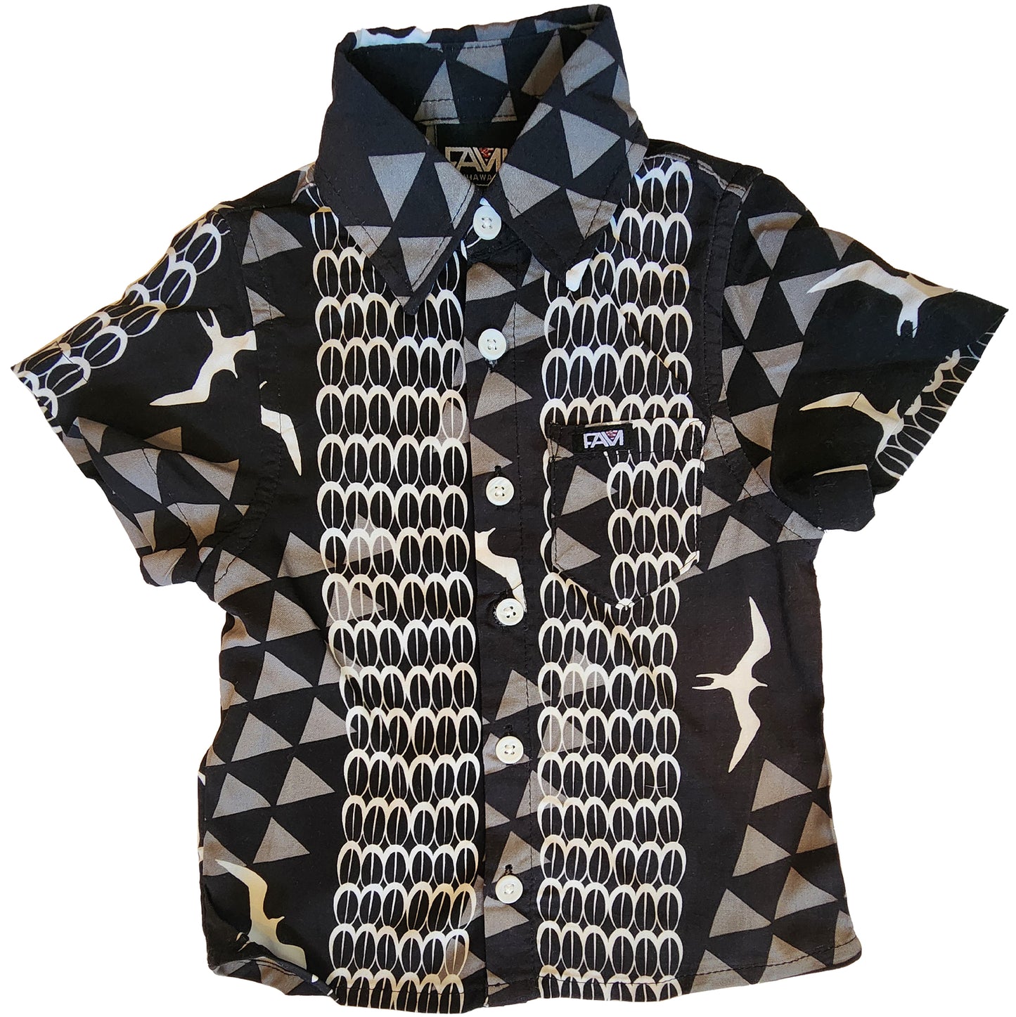 Black Iwa Youth Aloha Shirt
