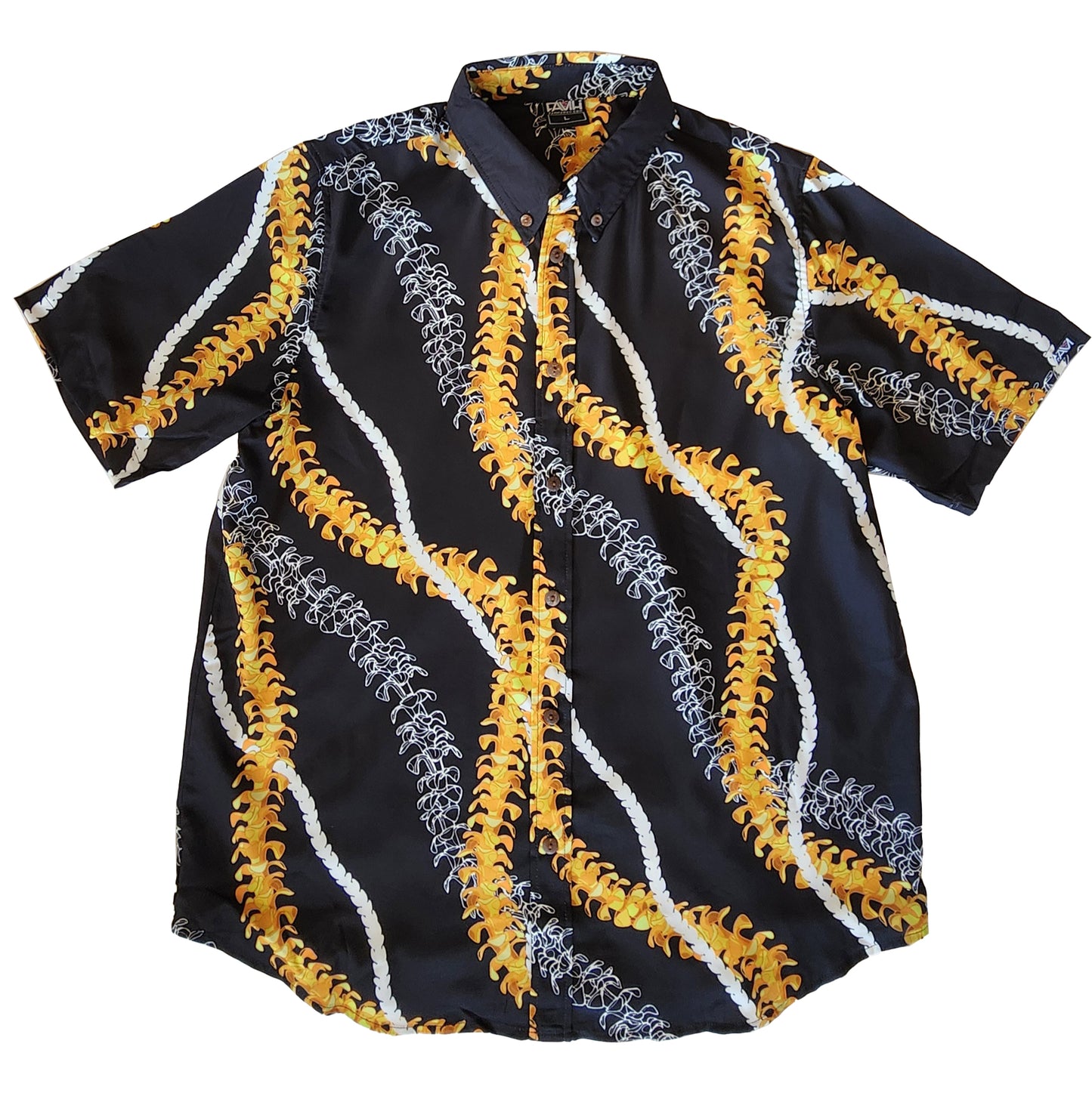 Black Puakenikeni Aloha Shirts