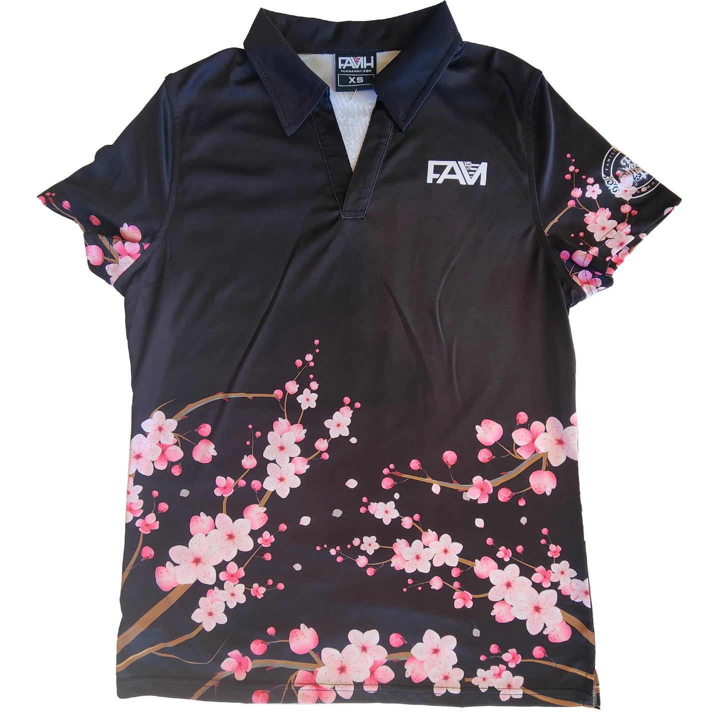 Black Cherry Blossom Women Polo