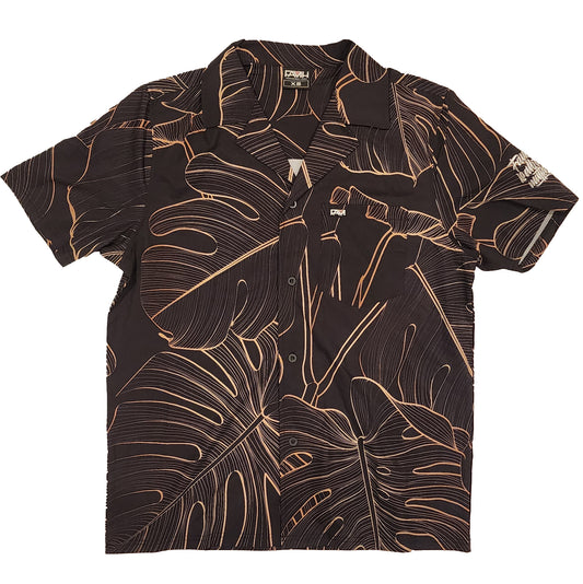 Black Gold Monstera Aloha Shirt