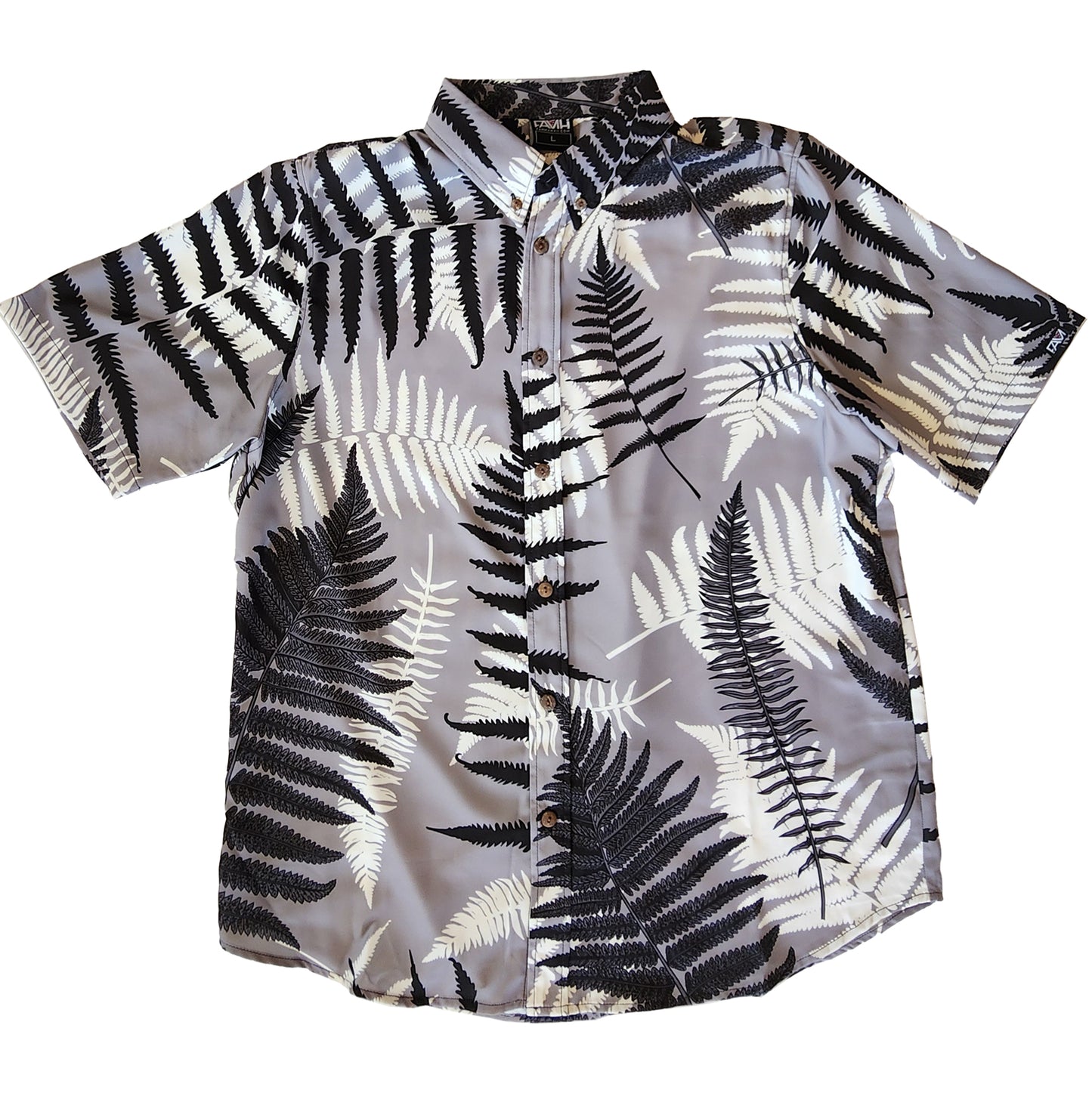 Gray Palapalai Aloha Shirt