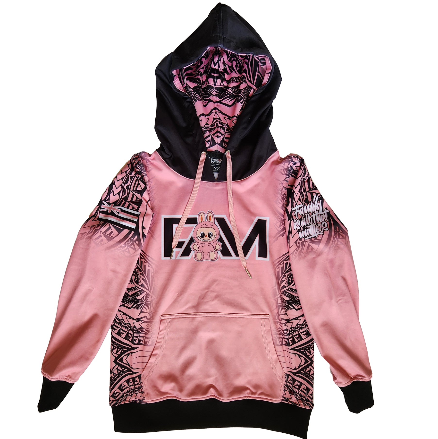 Tribal Monsters Hoodie Pink / XL