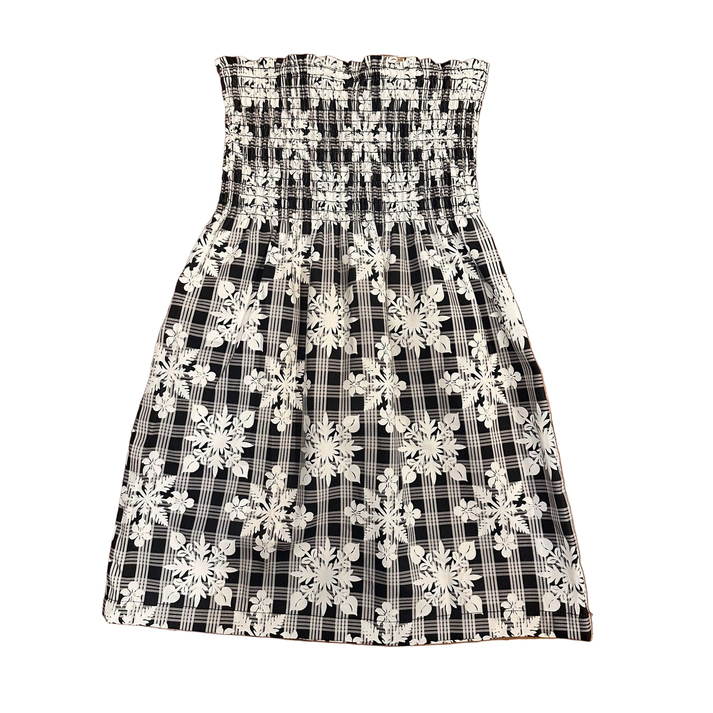 Youth Black Palaka Quilt Mini Dress