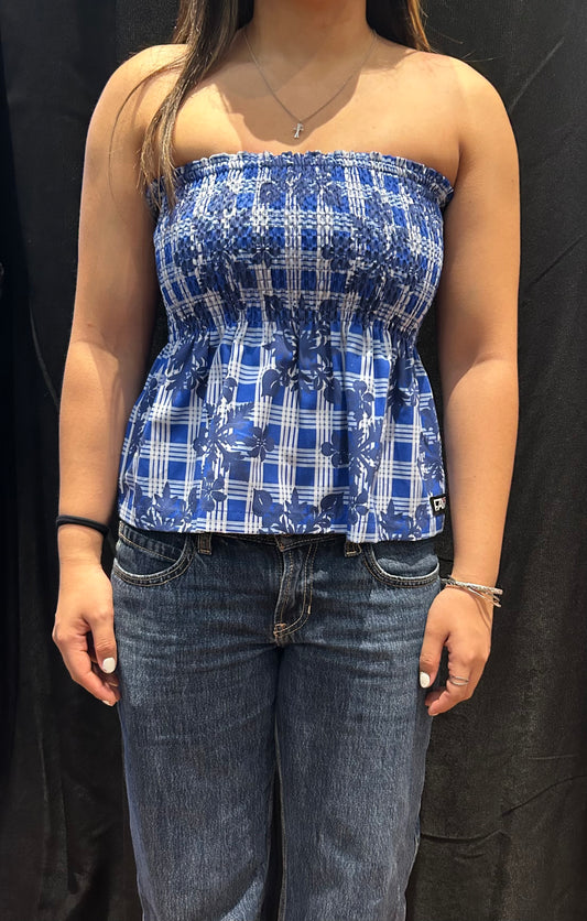 Blue Palaka Quilt Top