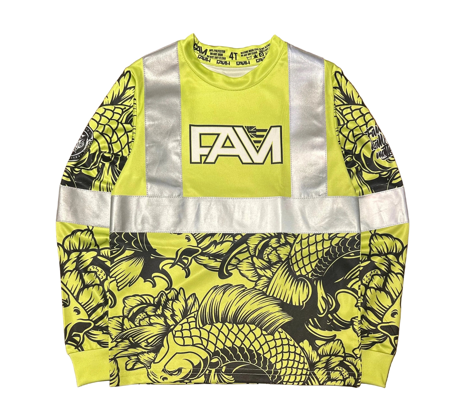 Youth Green Koi Long Sleeve Hi Viz