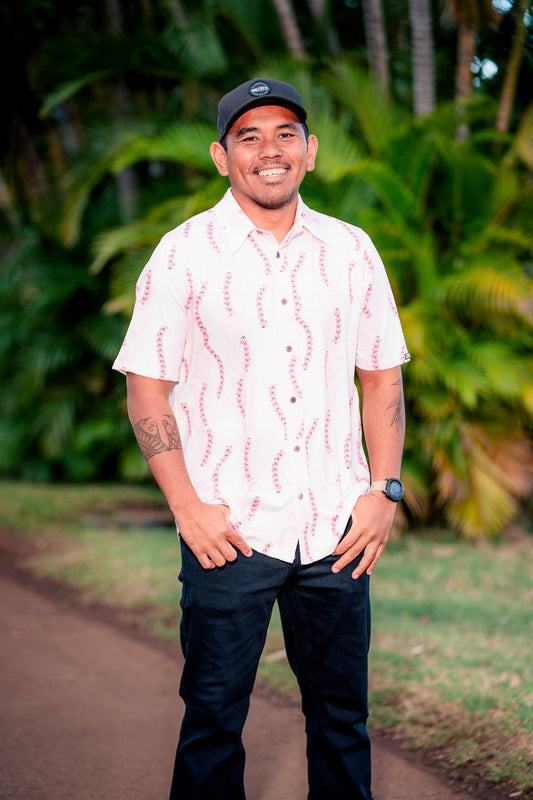 White Lokelani Aloha Shirt