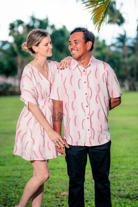 White Lokelani Aloha Shirt