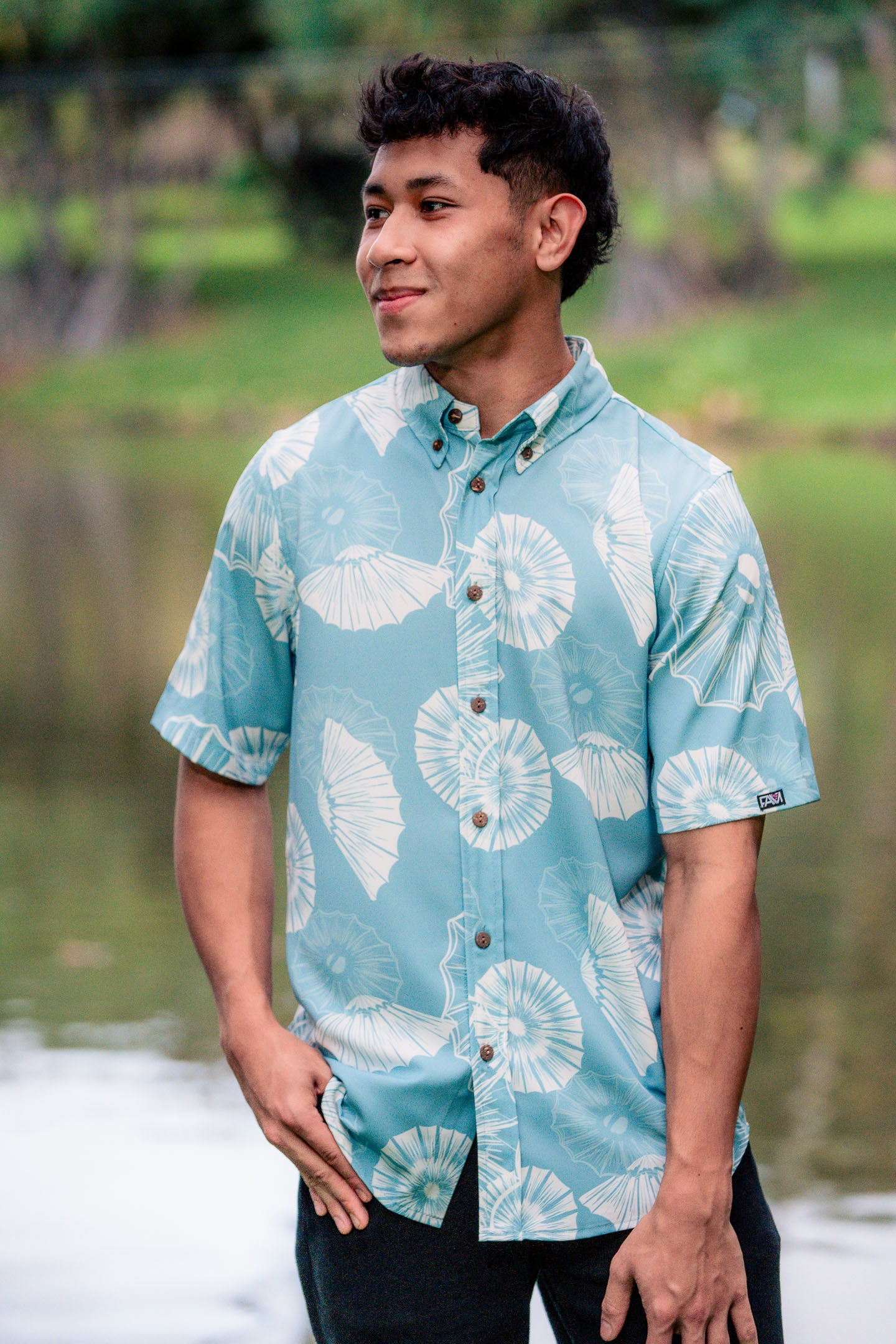 Blue Opihi Aloha Shirt