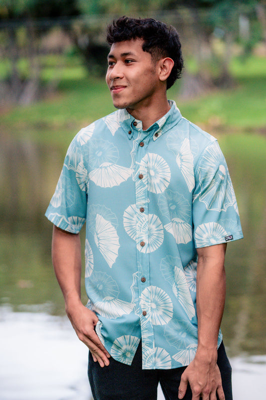 Blue Opihi Aloha Shirt