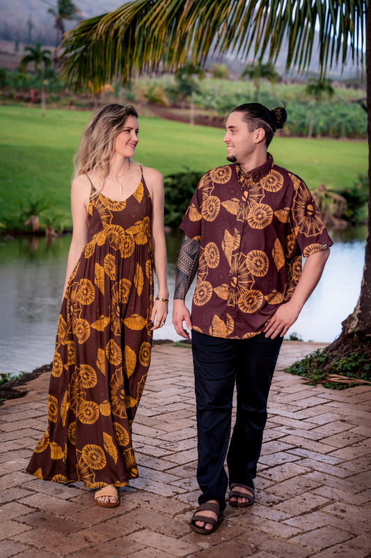 Dark Brown Opihi Aloha Shirt
