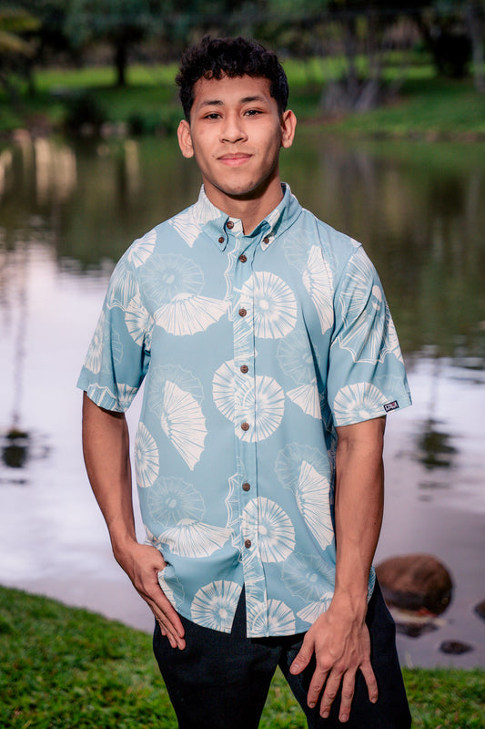 Blue Opihi Aloha Shirt