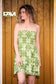 Green Orchid/Anthurium Palaka Quilt Mini Dress
