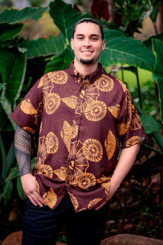 Dark Brown Opihi Aloha Shirt