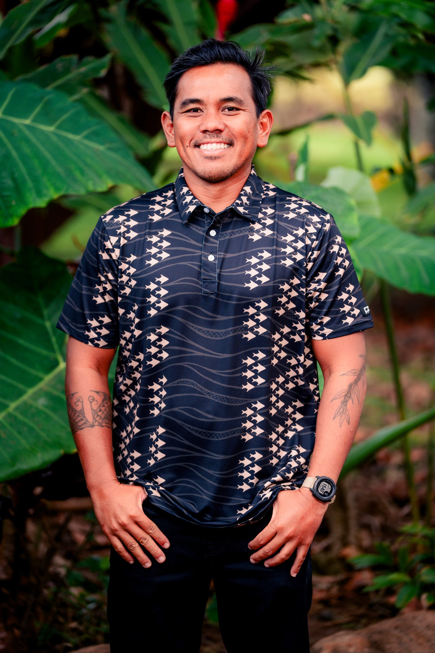 Black/Gold Ia Ku Polo