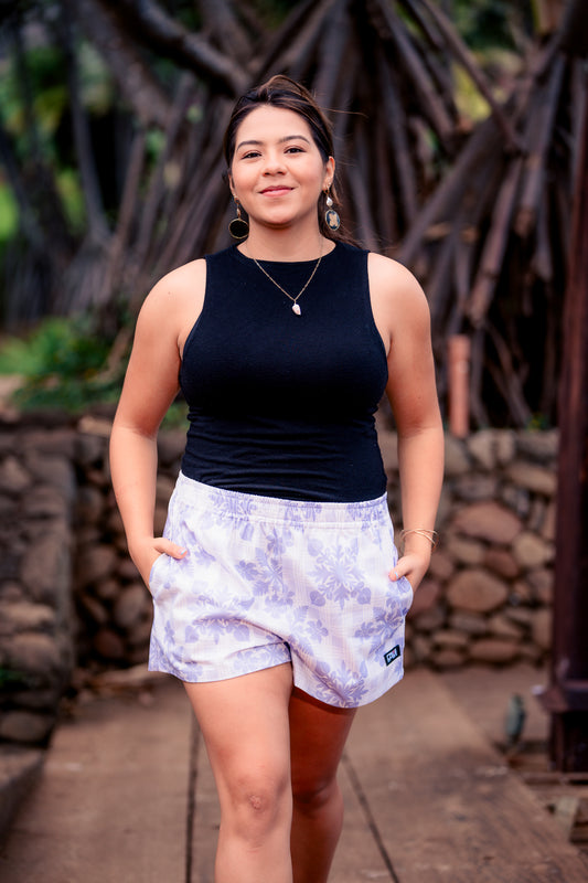 Purple Quilt Palaka Shorts