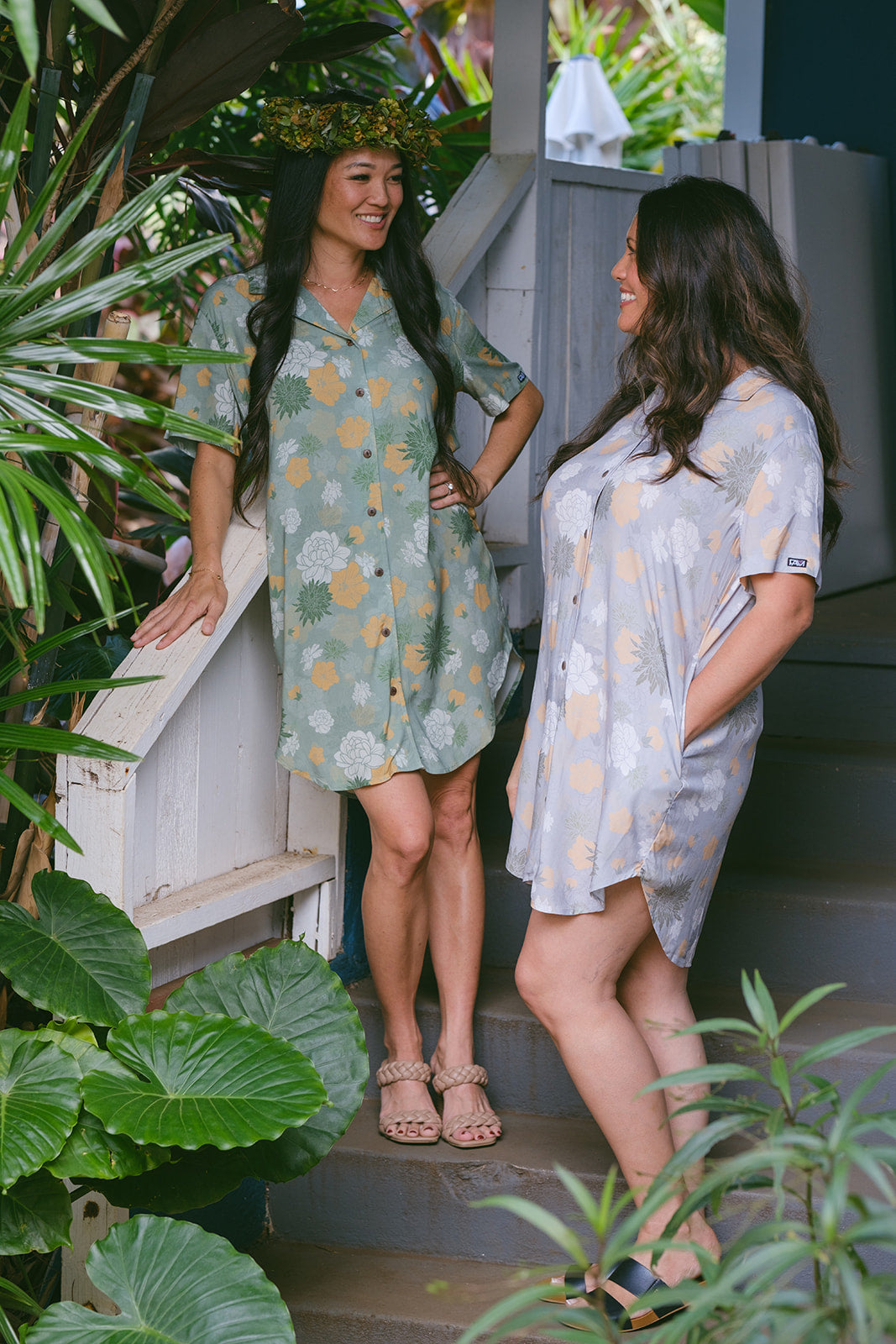 Green Floral Dress Shirt