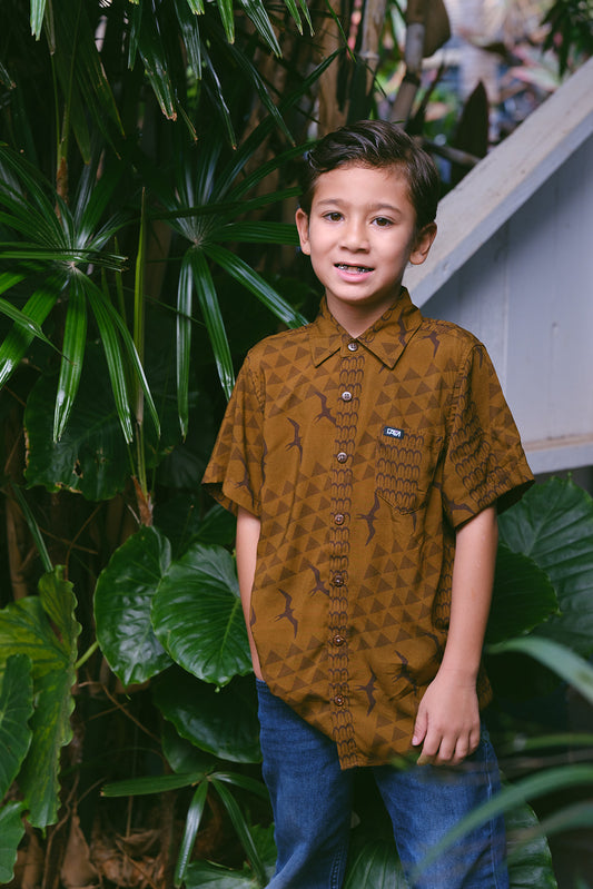 Brown Iwa Keiki Aloha Shirt