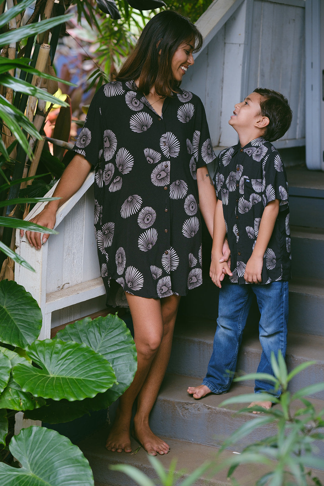 Black Opihi Keiki Aloha Shirt