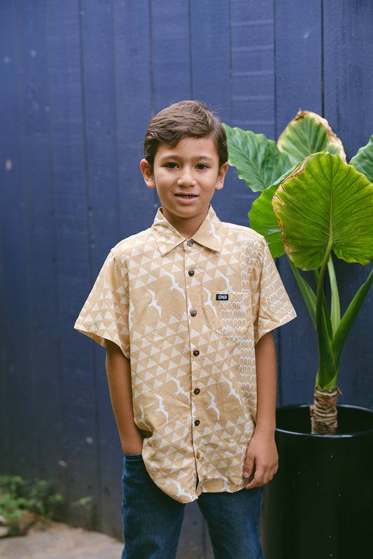 Beige Iwa Keiki Aloha Shirt