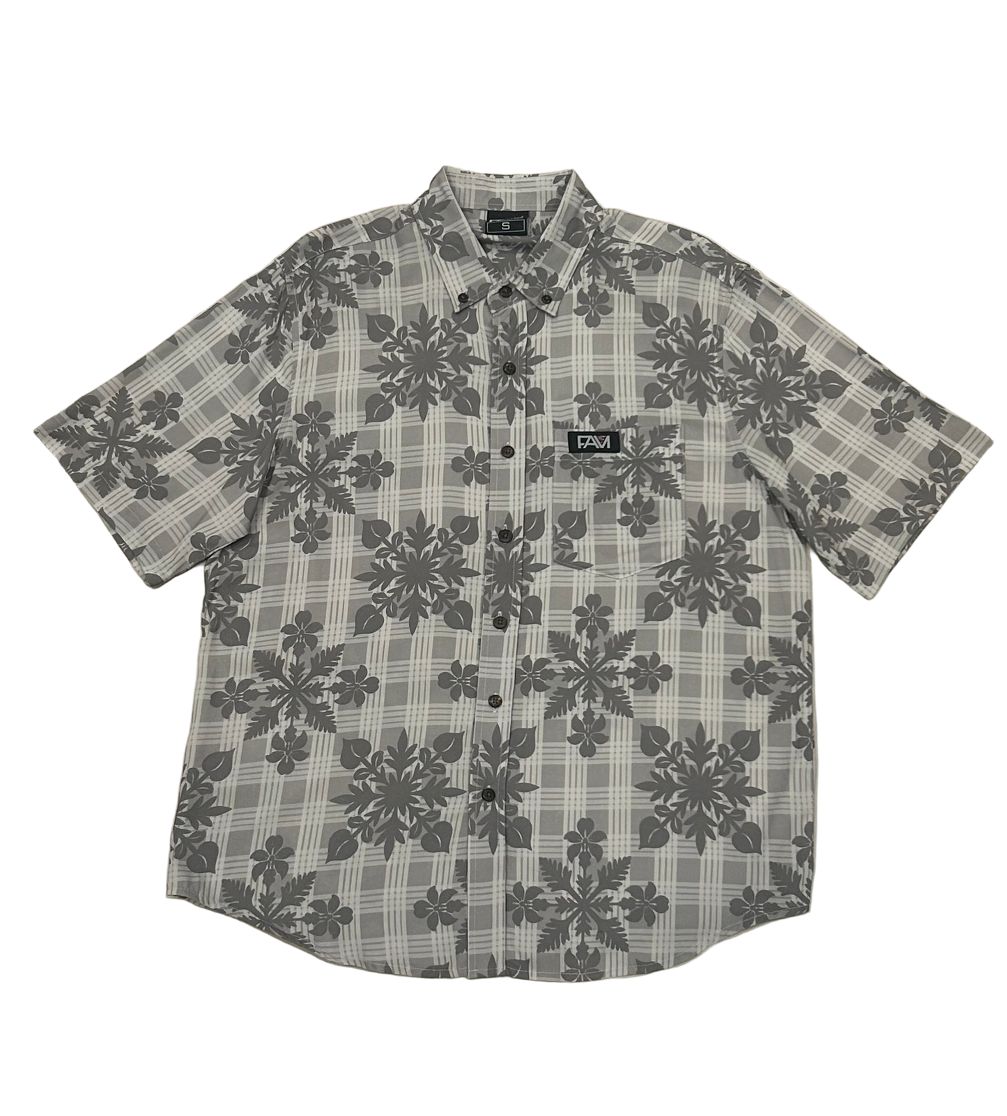Gray Quilt Palaka Aloha Shirt
