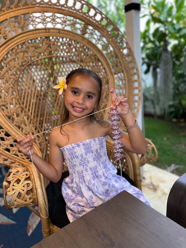 Youth Lavender Palaka Quilt Mini Dress