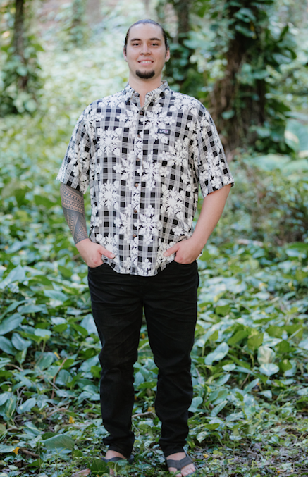 Black Palaka Quilt Aloha Shirt