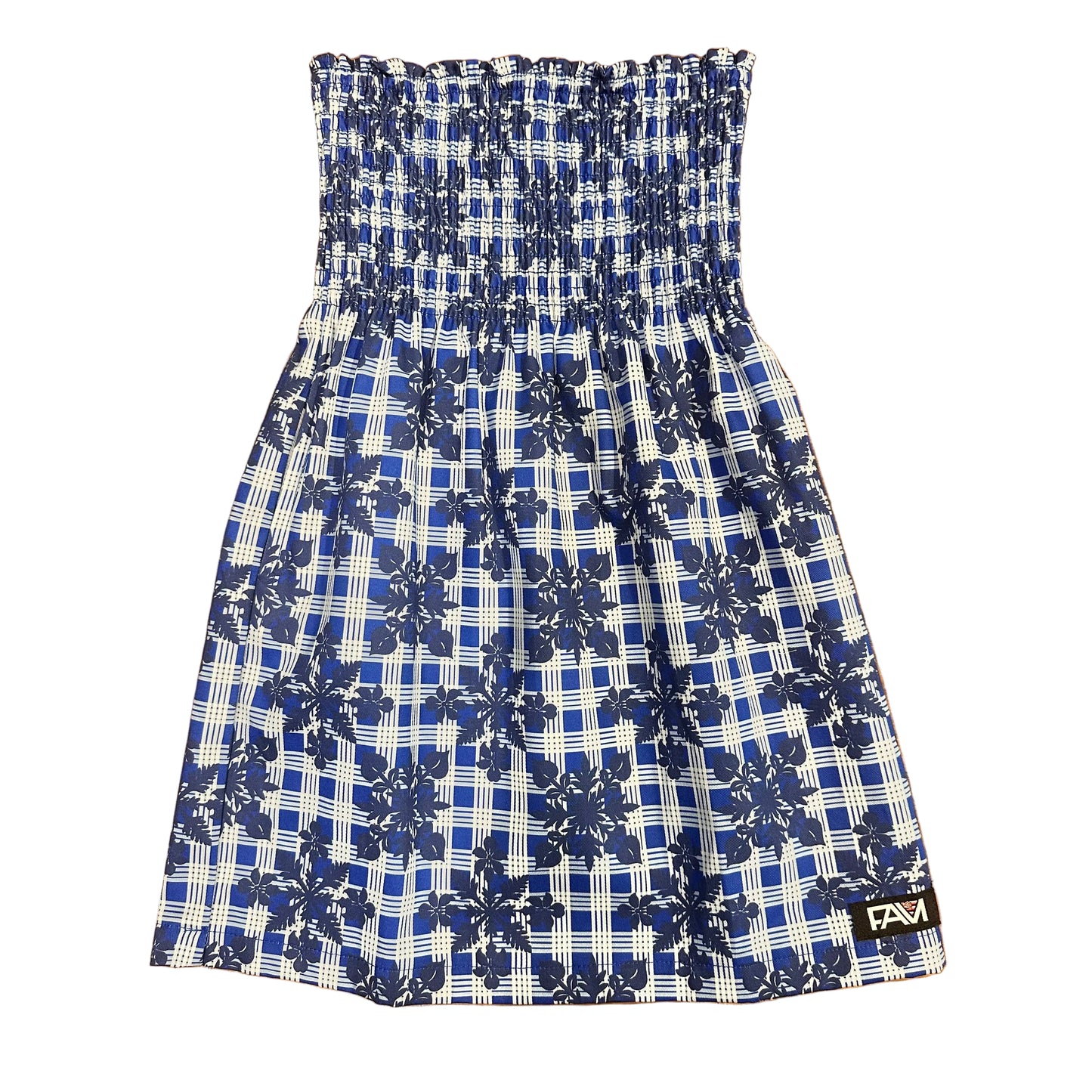 Youth Blue Palaka Quilt Mini Dress