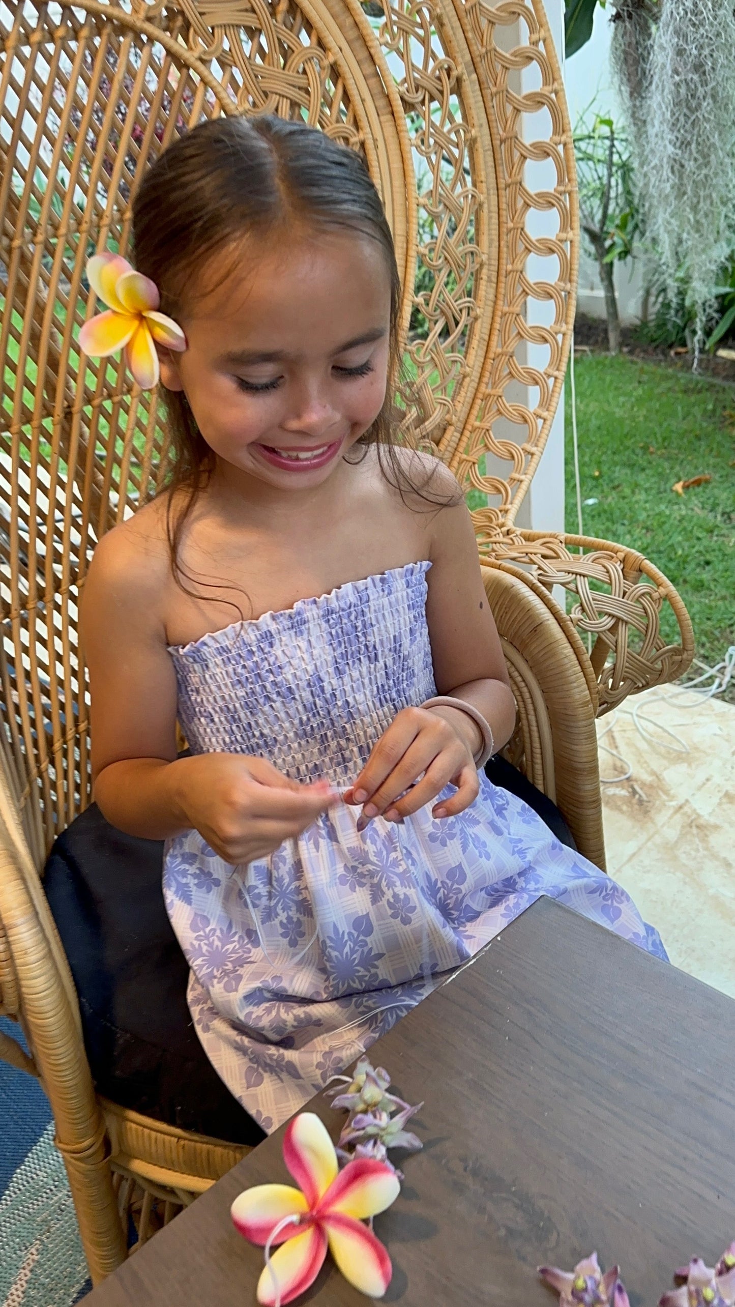 Youth Lavender Palaka Quilt Mini Dress