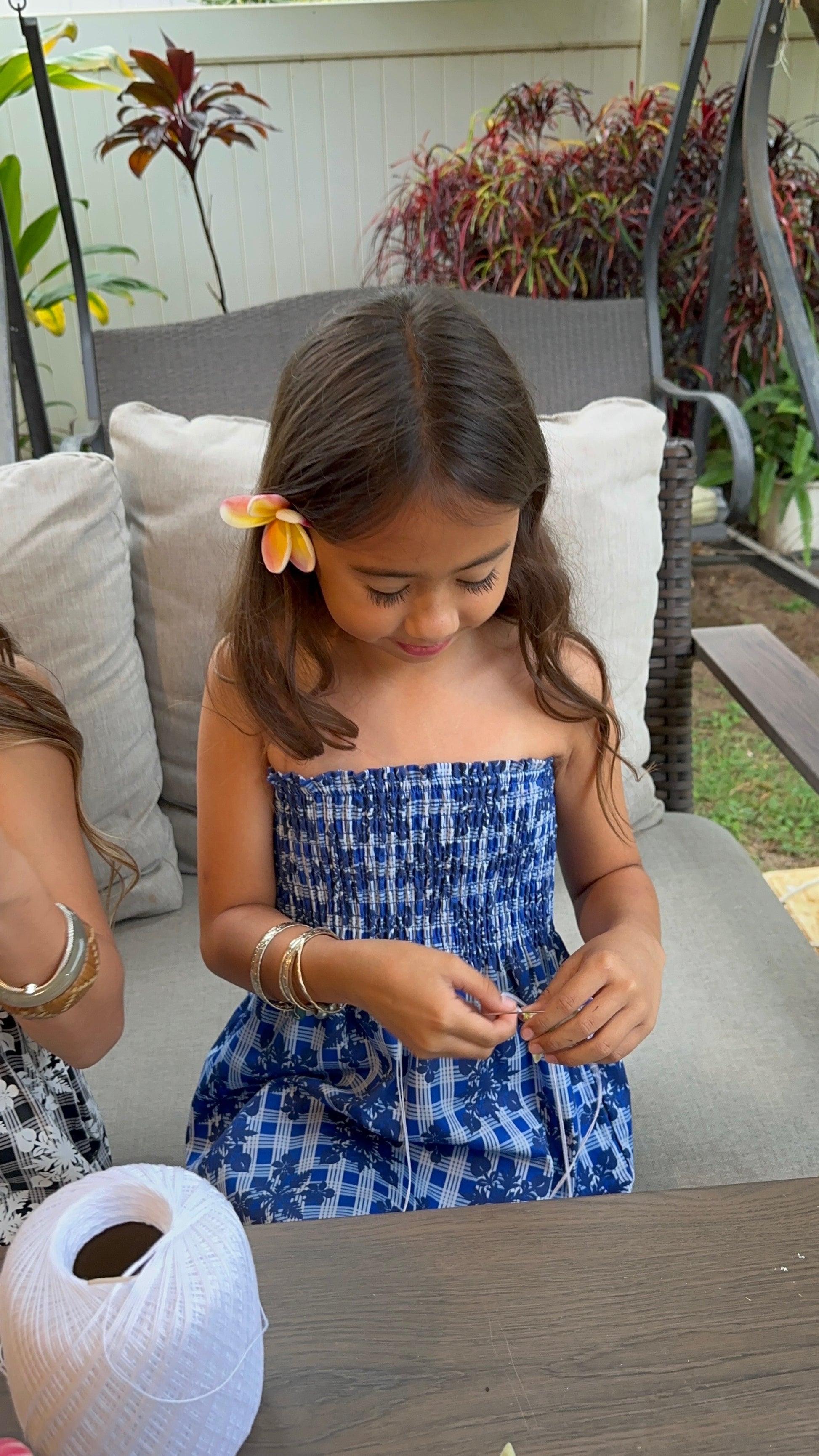 Youth Blue Palaka Quilt Mini Dress YXS