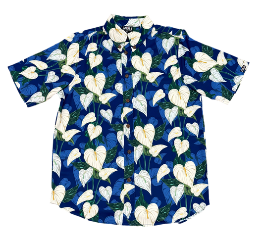 Blue Anthurium Aloha Shirt