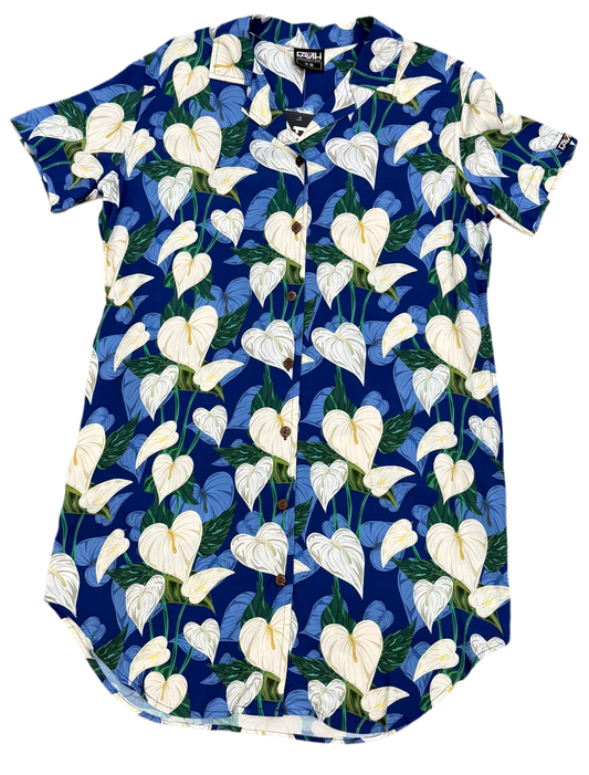 Blue Anthurium Dress Shirt
