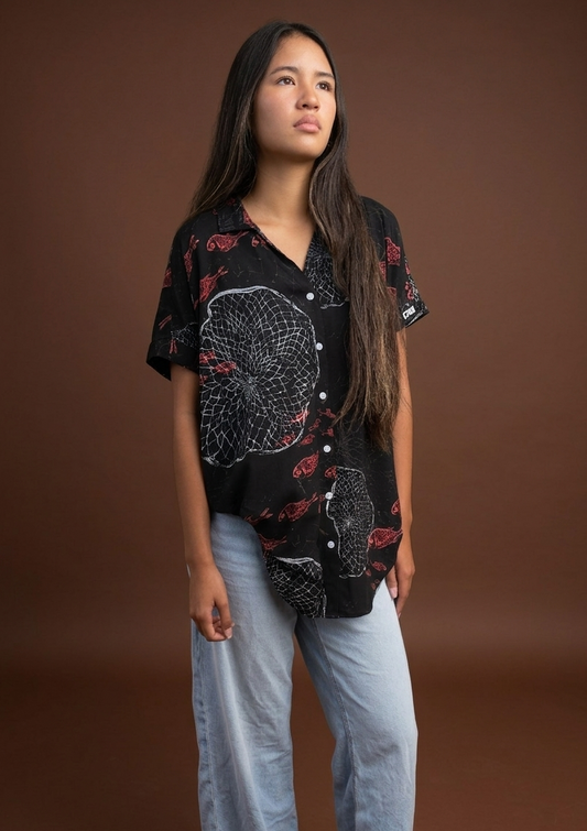 'Upena 'Ele'ele Oversized Blouse
