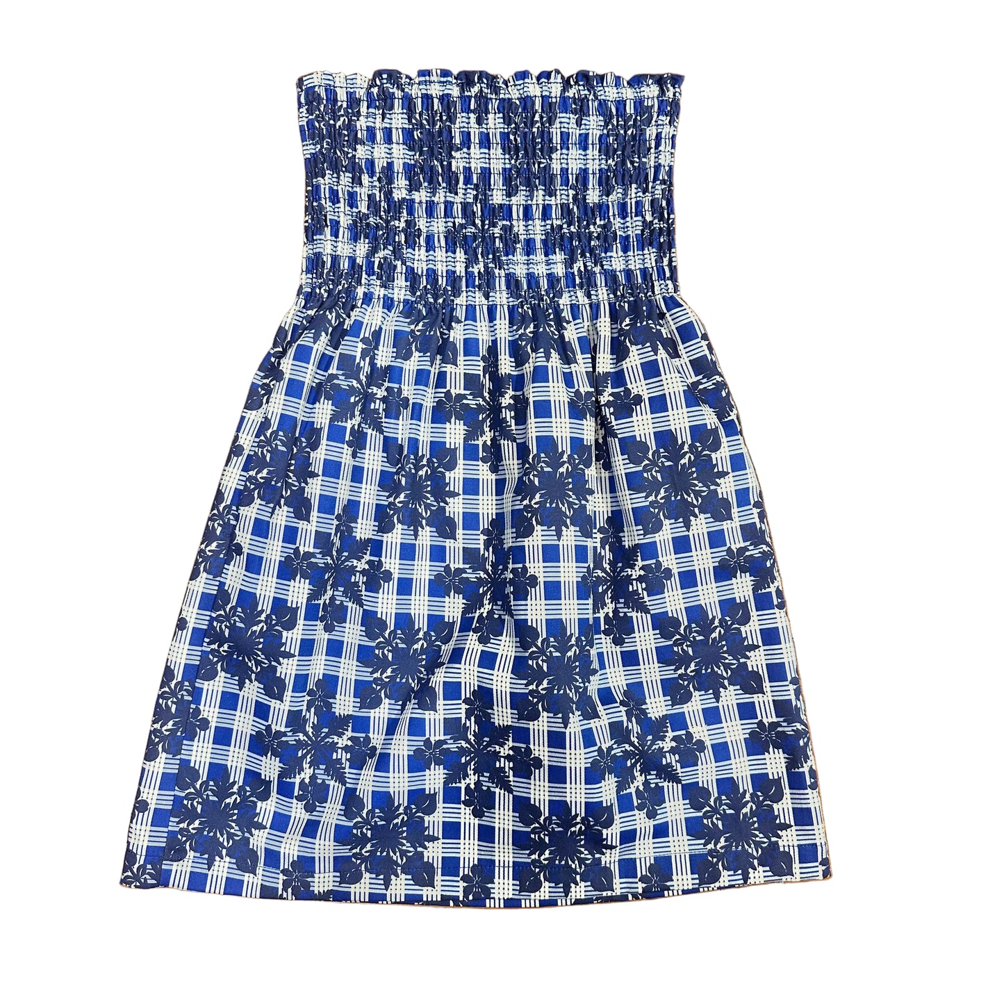 Youth Blue Palaka Quilt Mini Dress