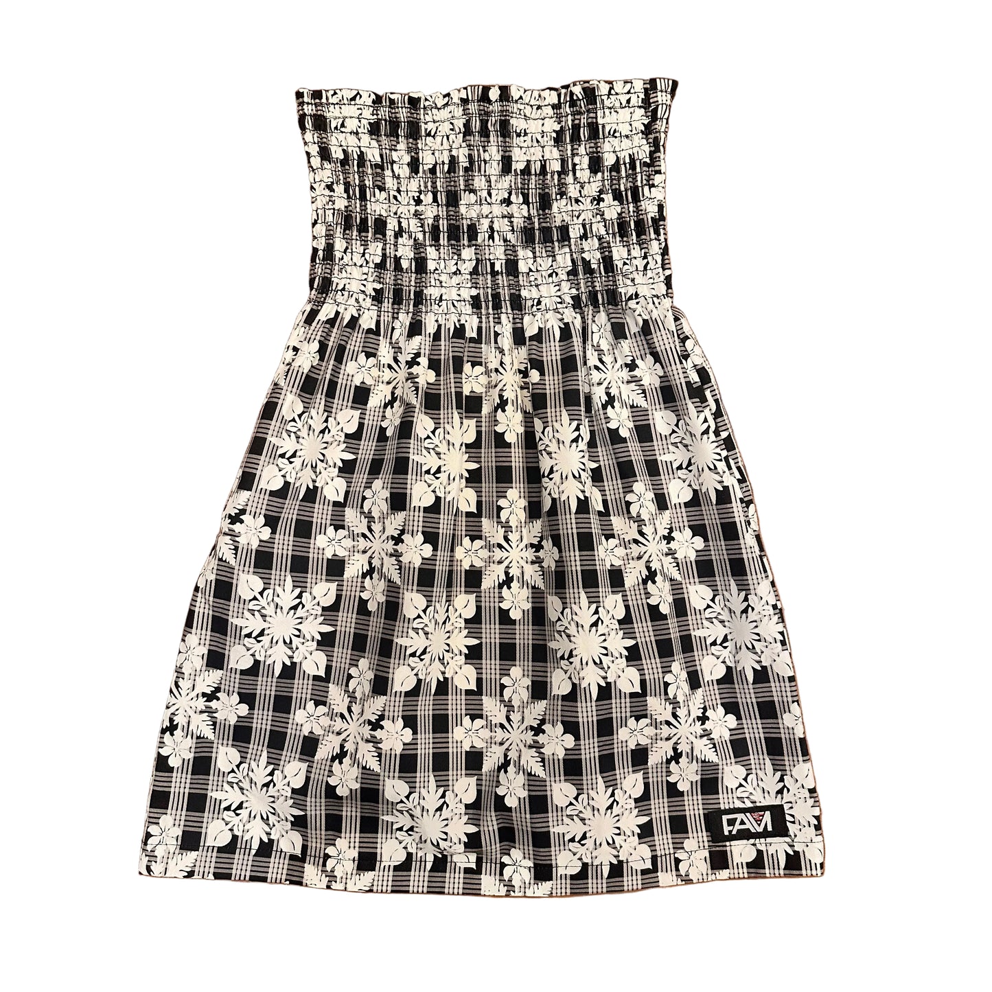 Youth Black Palaka Quilt Mini Dress