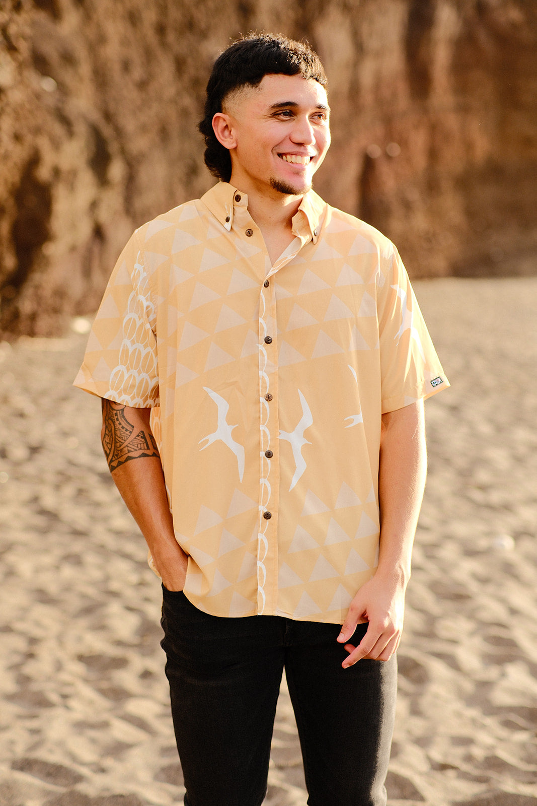 Beige Iwa Aloha Shirt