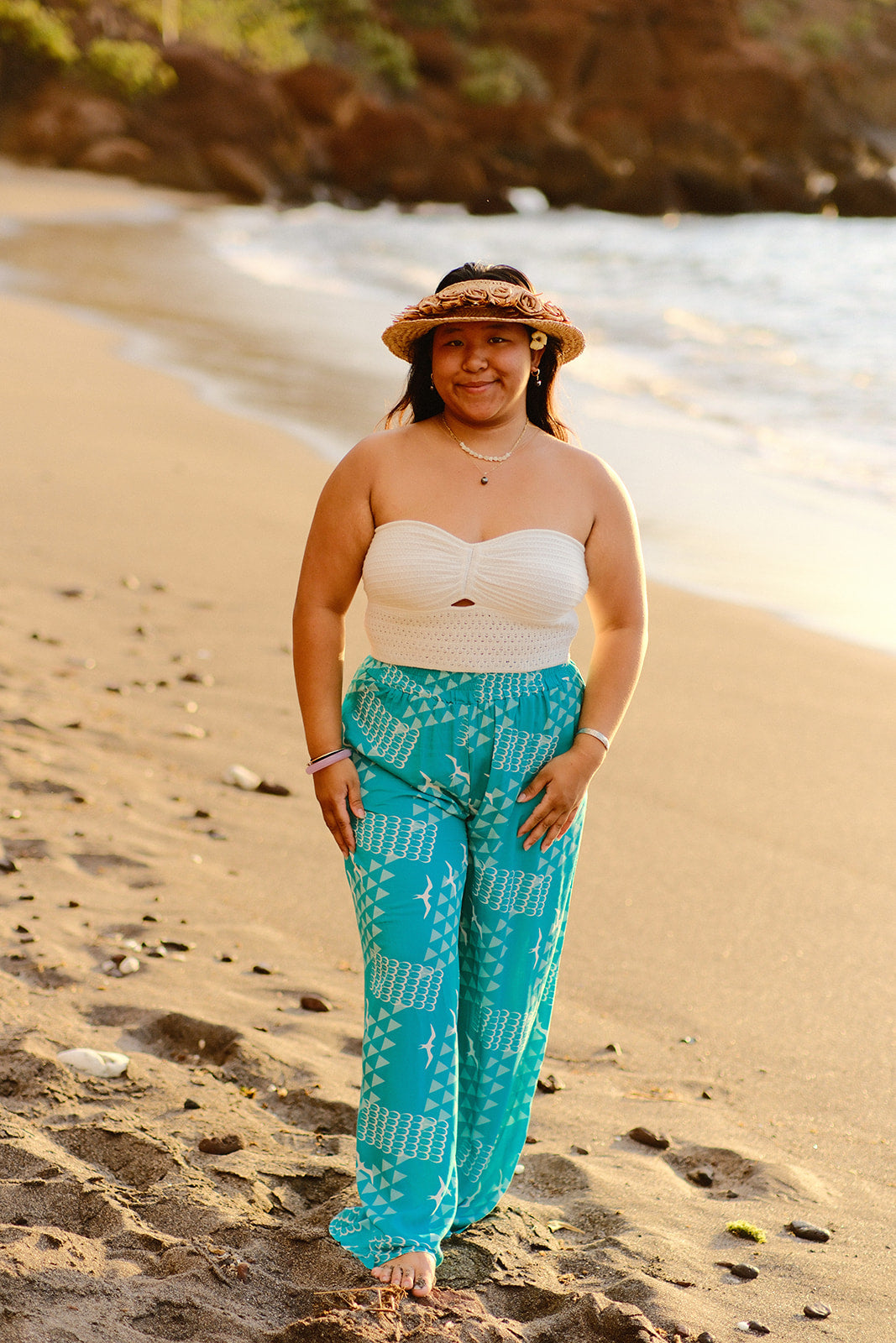 Teal Iwa Palazzo Pants