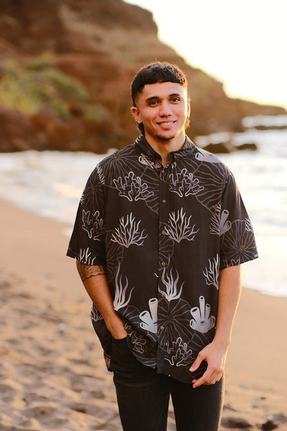 Black Coral Aloha Shirt