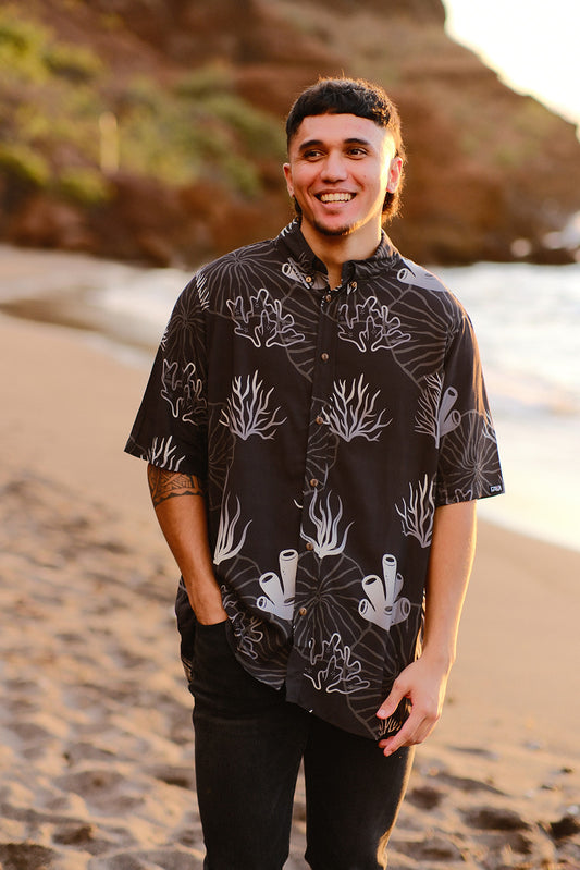 Black Coral Aloha Shirt