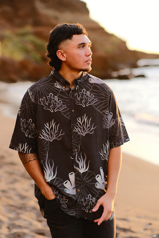 Black Coral Aloha Shirt