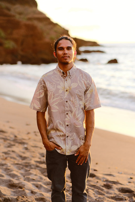 Lavender Naupaka Aloha Shirt