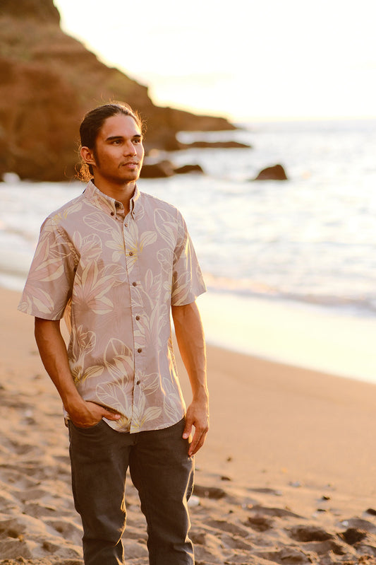 Lavender Naupaka Aloha Shirt
