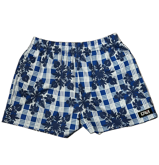 Blue Palaka Quilt Shorts