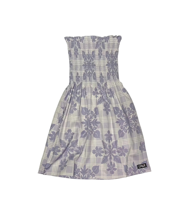 Lavender Palaka Quilt Mini Dress